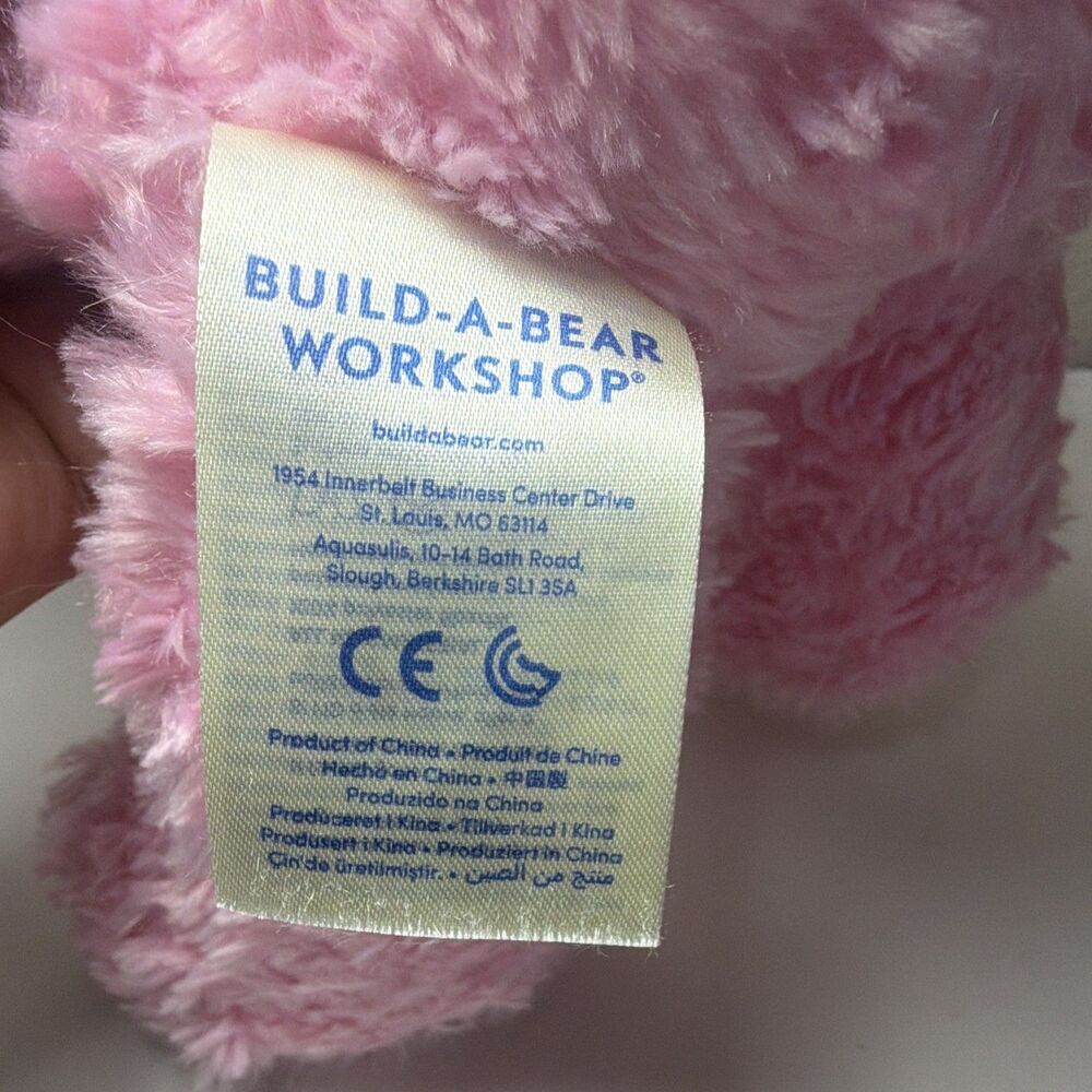 Build-A-Bear Workshop Pink Plush Bear Blue Eyes 16 in Stuffed Animal, NO sound - Picture 7 of 7